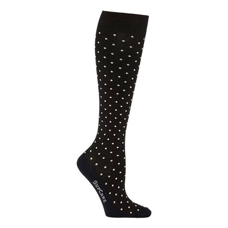 Product Image for SupCare Støttestrømper Bred Bambus Sort Prikket