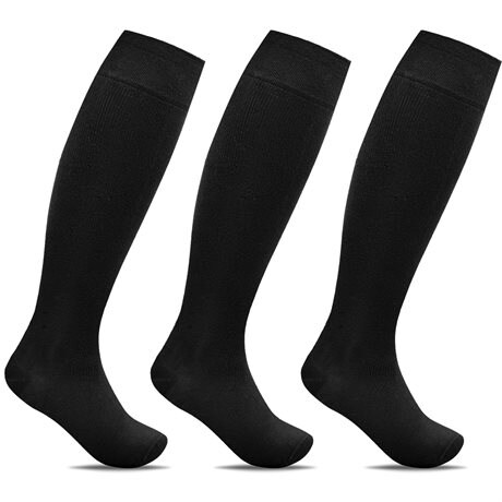 Product Image for Minfot Støttestrømper Bred Bomuld Sort 3-pak