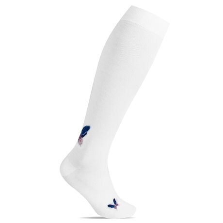Product Image for Minfot Flawless Støttestrømper Eco Bomuld Sommerfugl Hvid 1-pak