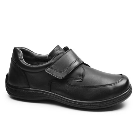 Product Image for Minfot Arthur Brede Sko Velcro Stretch Læder Sort