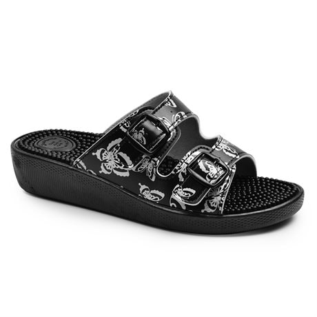 Product Image for Minfot Massasje Sandaler Sommerfugl Sort