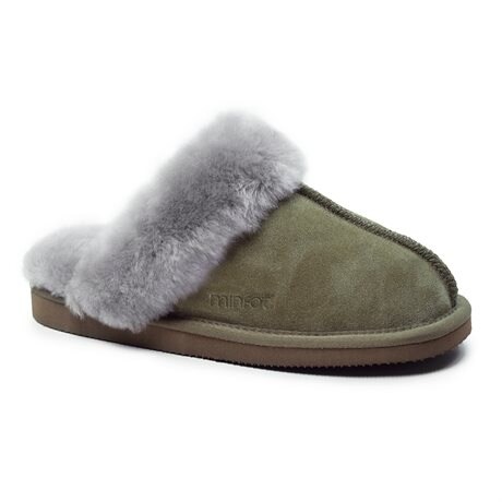 Product Image for Minfot Hjemmesko Fåreskind Slip-in Duved med sål Olive