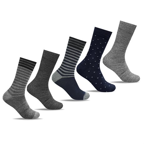 Product Image for Minfot Strømper Merino Uld Stribet Navy Mix