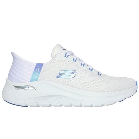 Product Image for Skechers Womens Arch Fit 2.0 Slip-Ins White Blue