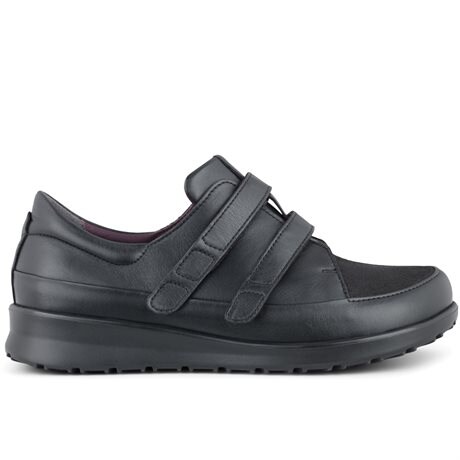 Product Image for New Feet Mathilde Ekstra Brede Sko Stretch Velcro Dame Sort