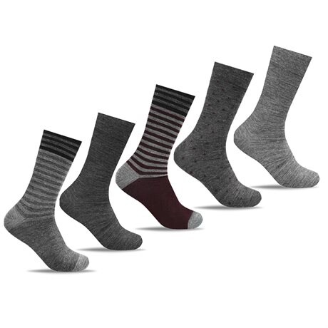 Product Image for Minfot Strømper Merino Uld Stribet Bordo Mix