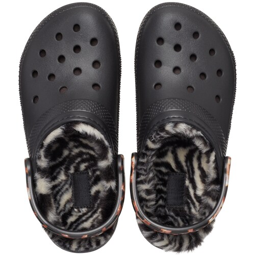 Chip kat Fælles valg Crocs Classic Clog Lined Animal Remix Black