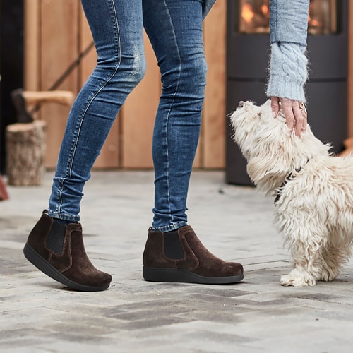 Regelmæssigt spyd mærkning Green Comfort Happy Walking Chelsea Boot Bred Coffee